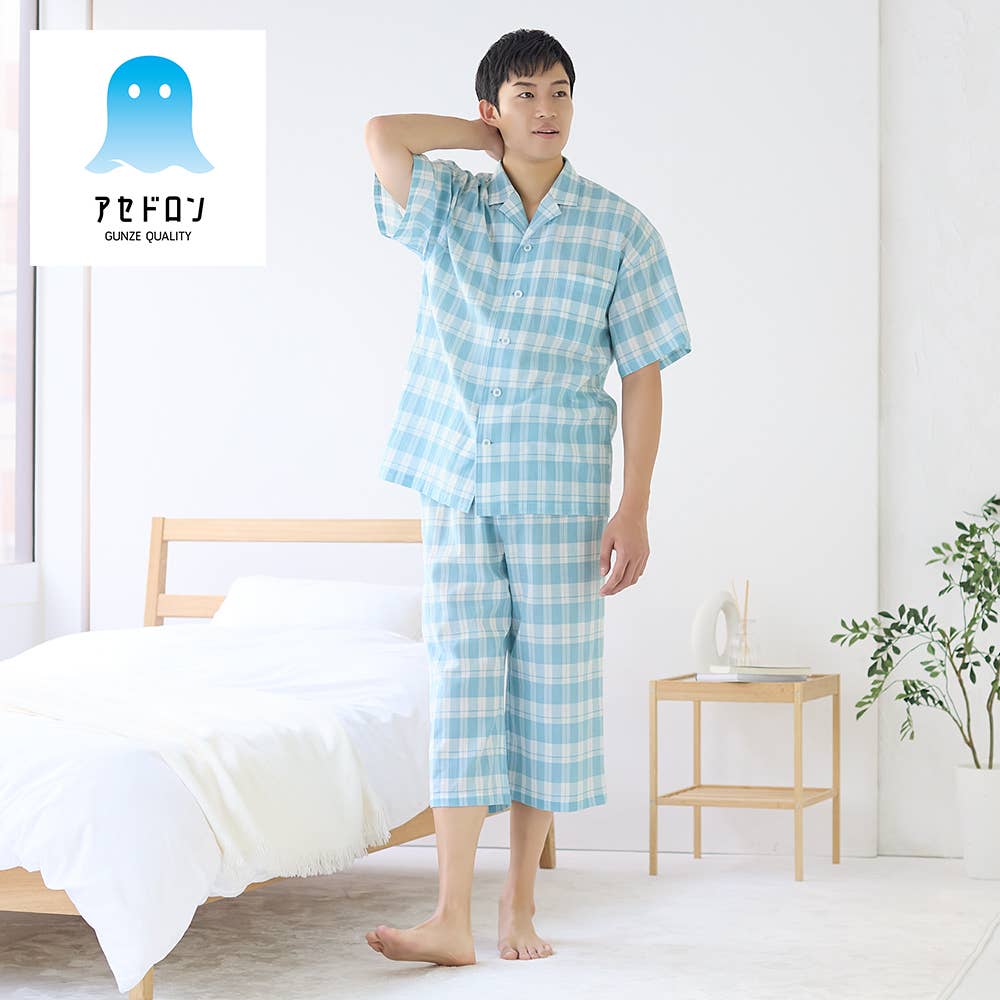 【アセドロン】 改質レーヨン パジャマ 半袖7分丈パンツ